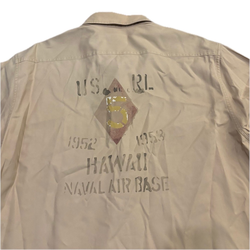 Polo Ralph Lauren US-RL Hawaii Naval Air Base Military Shirt Khaki XXL RL-67